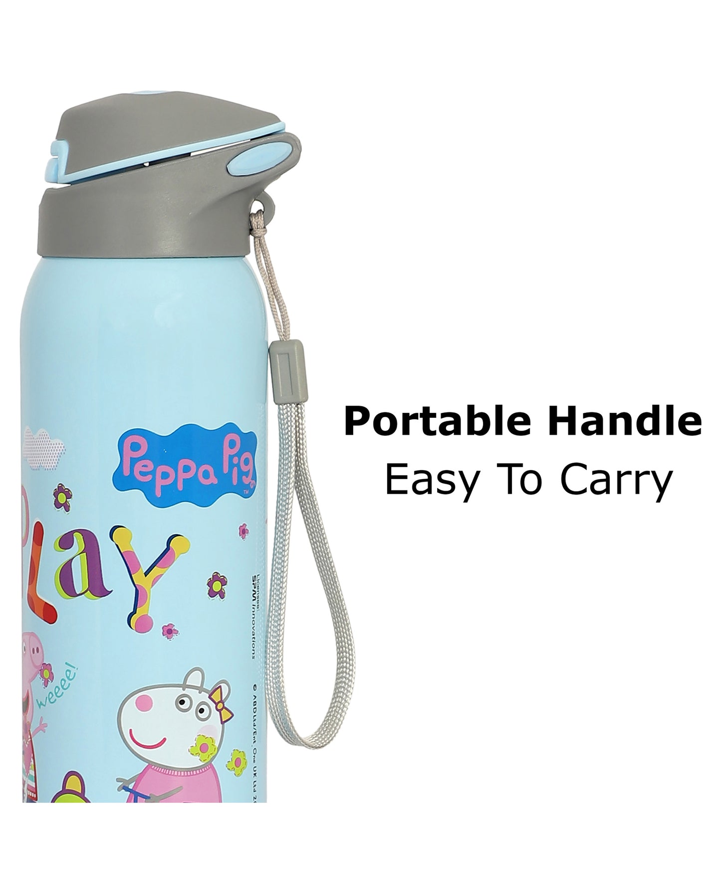 Youp Stainless Steel Blue Color Peppa Pig theme Kids Insulated Sipper Bottle GOOGLIE- 500 ml