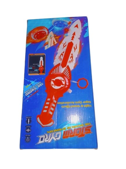 Musical and Lighting Spinner with 2 Blades Toy Light & Music Sound Effects – Super Acceleration -Blades with Spinner -Storm Spinner 1 Spinner & Launcher 2 Tops (Multicolor).