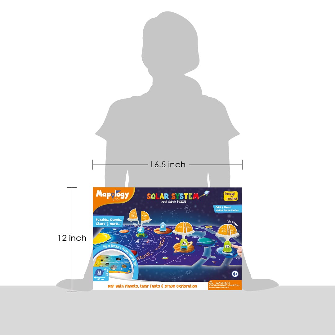 Imagimake Mapology Solar System Puzzle - Learning Aid and Educational Toy - for Kids Age 4 and Above (Solar System)