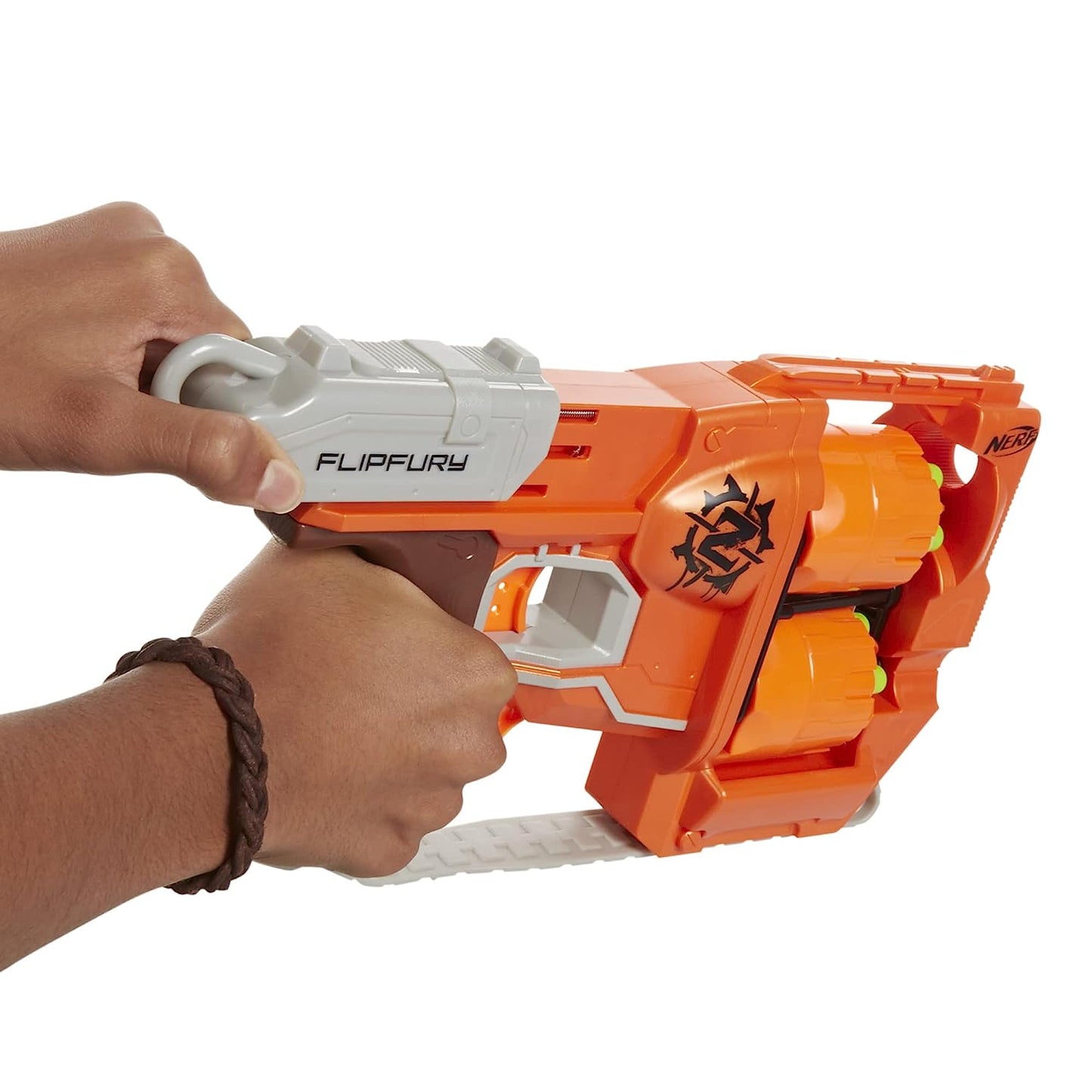 Nerf Zombie Strike FlipFury Blaster 2 Flipping 6-Dart Drums,12 Nerf Zombie Strike Darts - Toys for Kids, Teens & Adults, Outdoor Toys for Boys and Girls Ages 8+