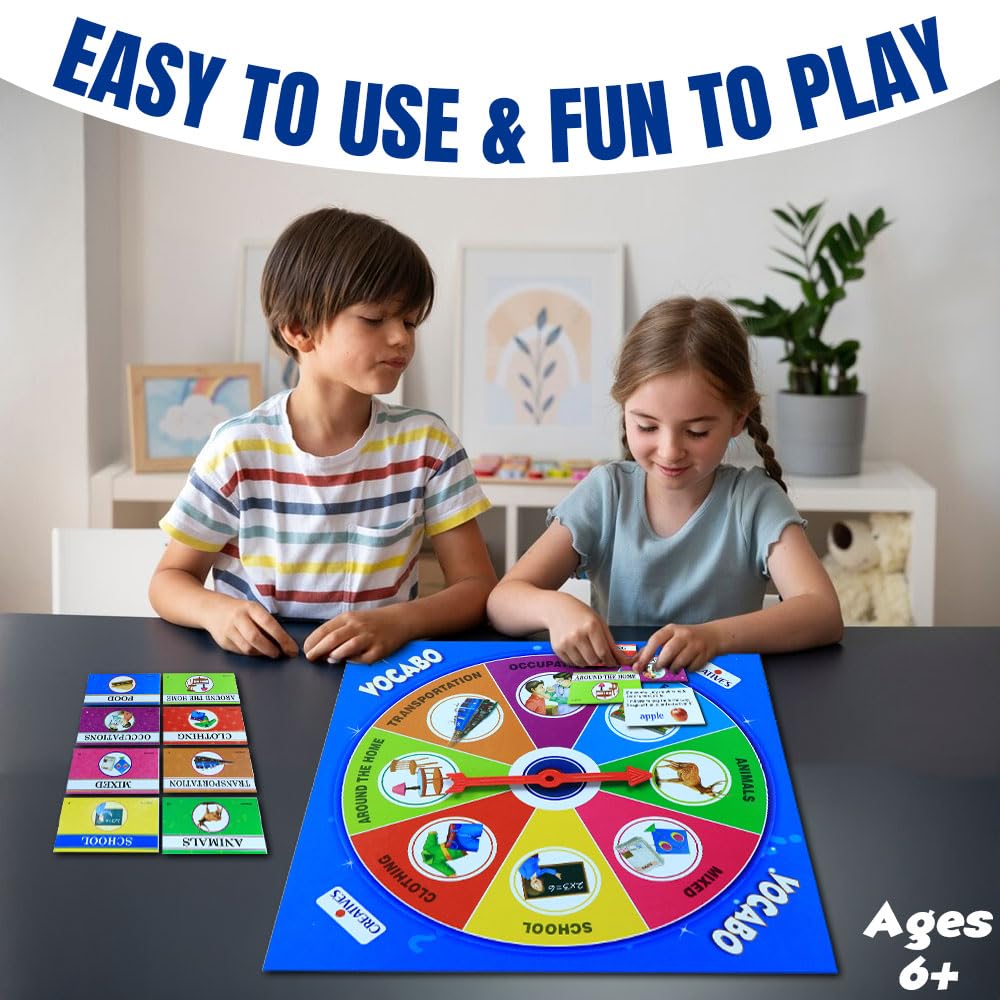 Creative's Vocabo Vocabulary Educational Board Game, Word Guessing & Riddle Game, Language Development, General Knowledge, Memory Skills & Family Learning Activity, 200 Cards, Ages 6 & Up