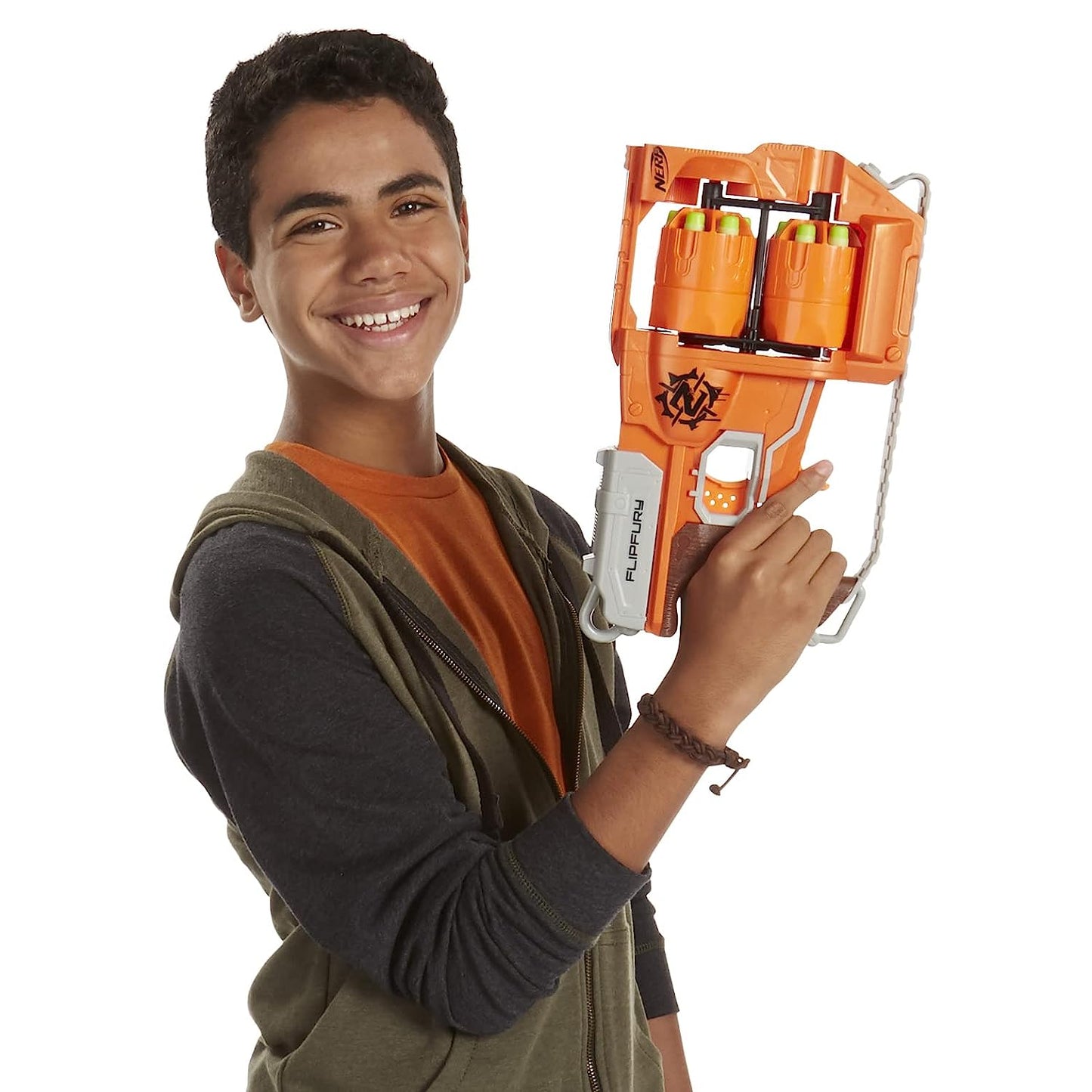 Nerf Zombie Strike FlipFury Blaster 2 Flipping 6-Dart Drums,12 Nerf Zombie Strike Darts - Toys for Kids, Teens & Adults, Outdoor Toys for Boys and Girls Ages 8+