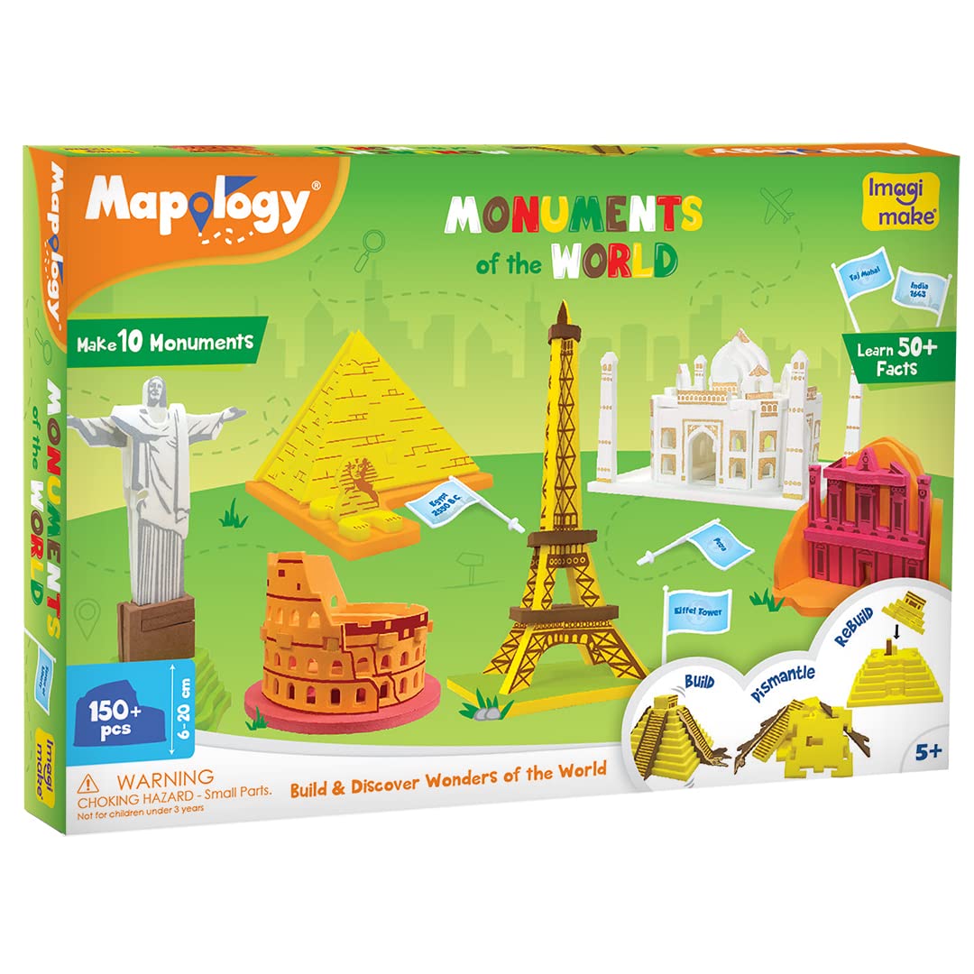 Imagimake Mapology - Monuments of The World Educational Toy and Learning Aid - Puzzles for Kids for Age 5 Years+