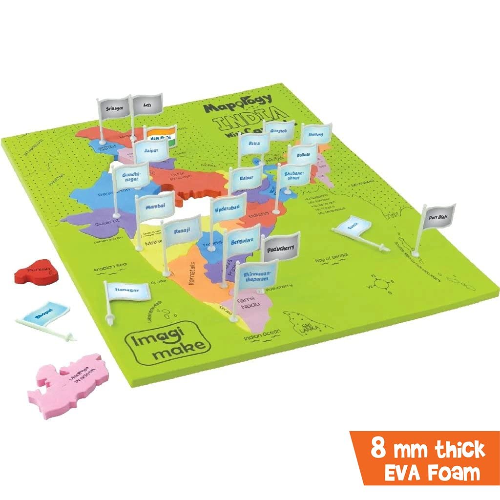 Imagimake Mapology Ultimate Indian Combo: India with Capitals Map Puzzle & Monument of India Construstion Set - Educational Toy for Kids Above 5 Years