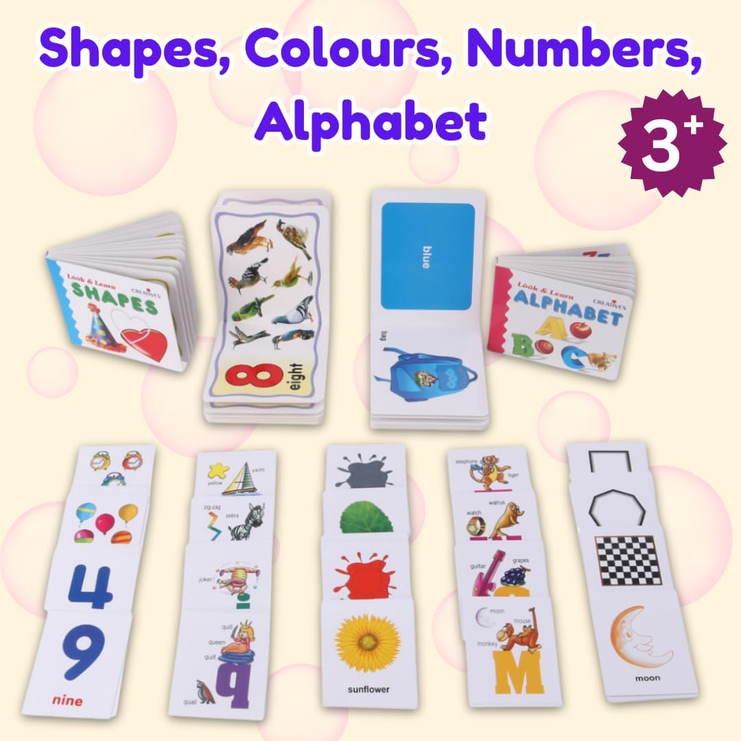 Creative's Pre-School Learning Pack-1 | Preschool Series | Learning Kit | Early Learning Pack |Board Books & Cards Education Pack for 3 to 5 Year's Kids