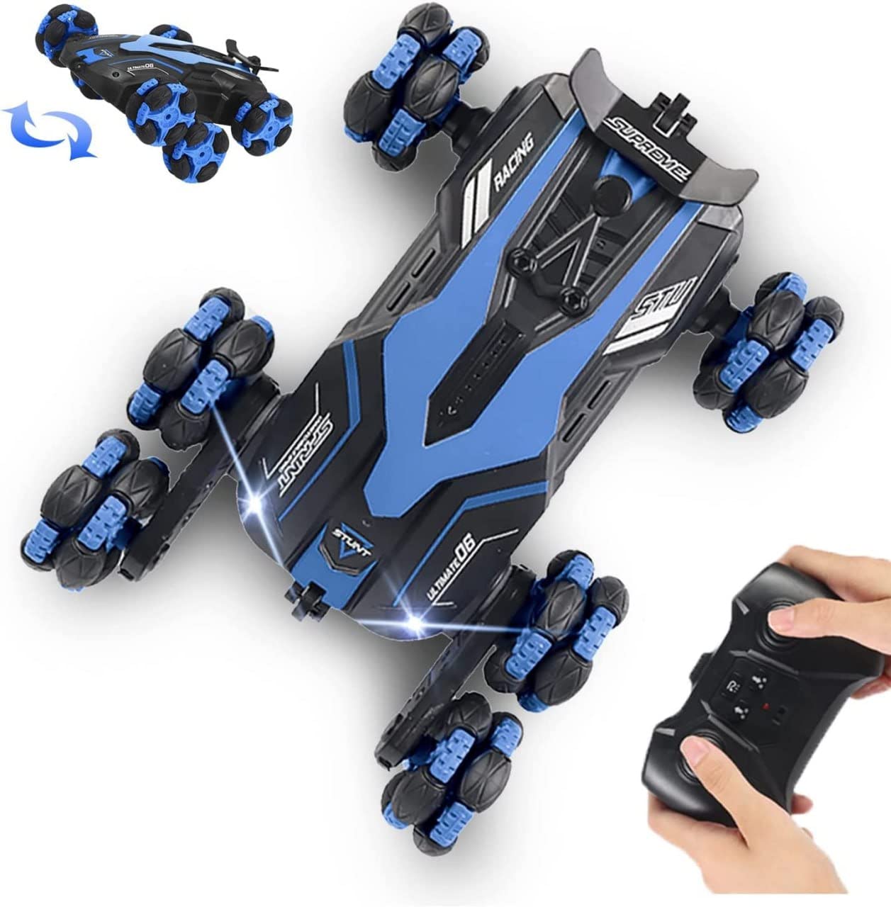 Shree HANS Creation RC Laser 6 Wheel Remote Control Laser Stunt Car 2.4G Off-Road High Speed Telescopic RC Truck Double Sided with 360° Rotating Twisting Drift Car Toy for Kids Multicolor.