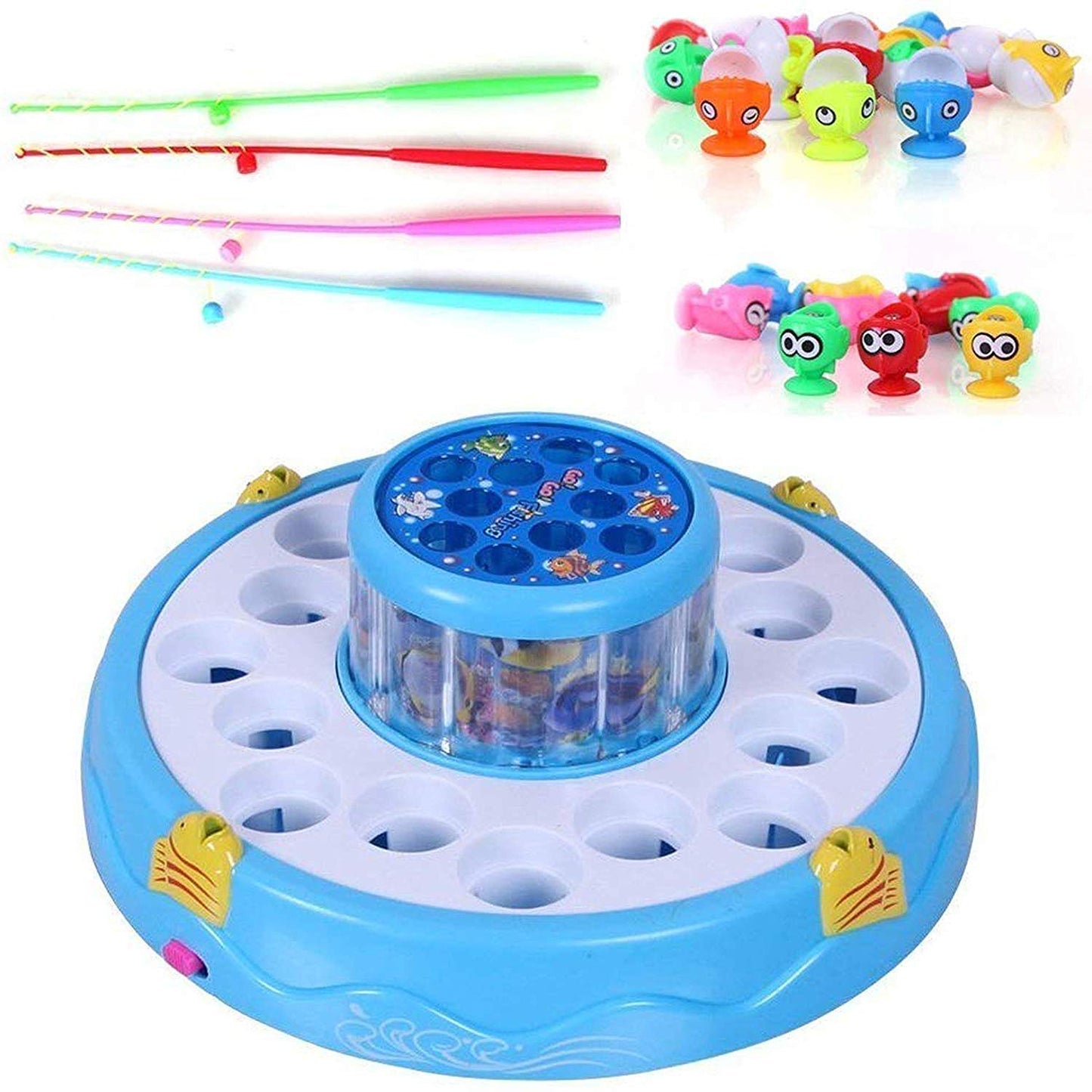 Toyshine Fish Catching Game Big with 26 Fishes and 4 Pods, Includes Music, Lights (Battery Included) - Multi-Color