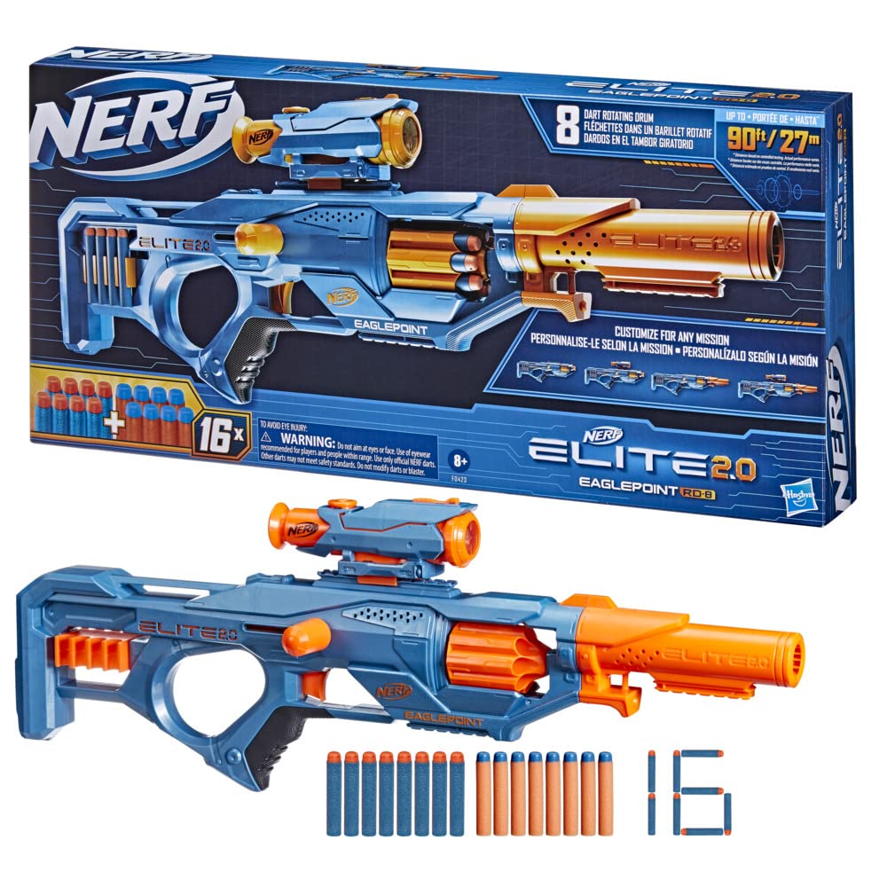 Nerf Alpha Strike Flyte Cs-10 Motorized Blaster, 10-Dart Clip-Fed Blasting, 20 Official Nerf Darts, Toys for Kids, Teens & Adults, Outdoor Toys, Toys for Boys and Girls Ages 8 Years Old and Up