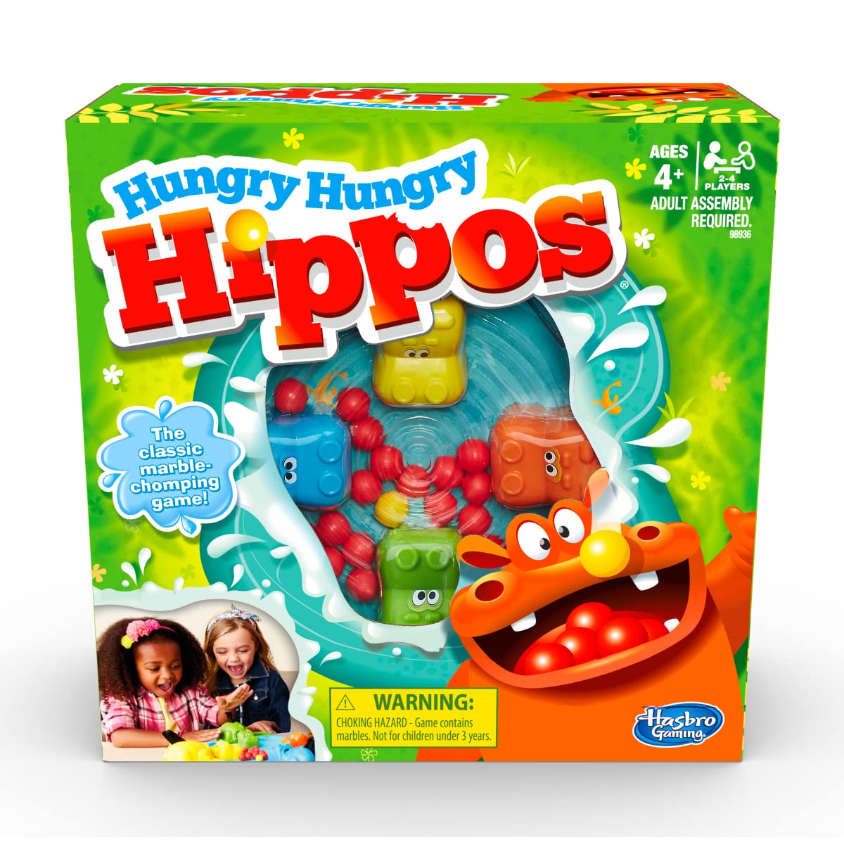 Hasbro Gaming Hungry Hungry Hippos Game, Fun Board Game For Kids, Game for Boys and Girls Ages 4 years old and Up