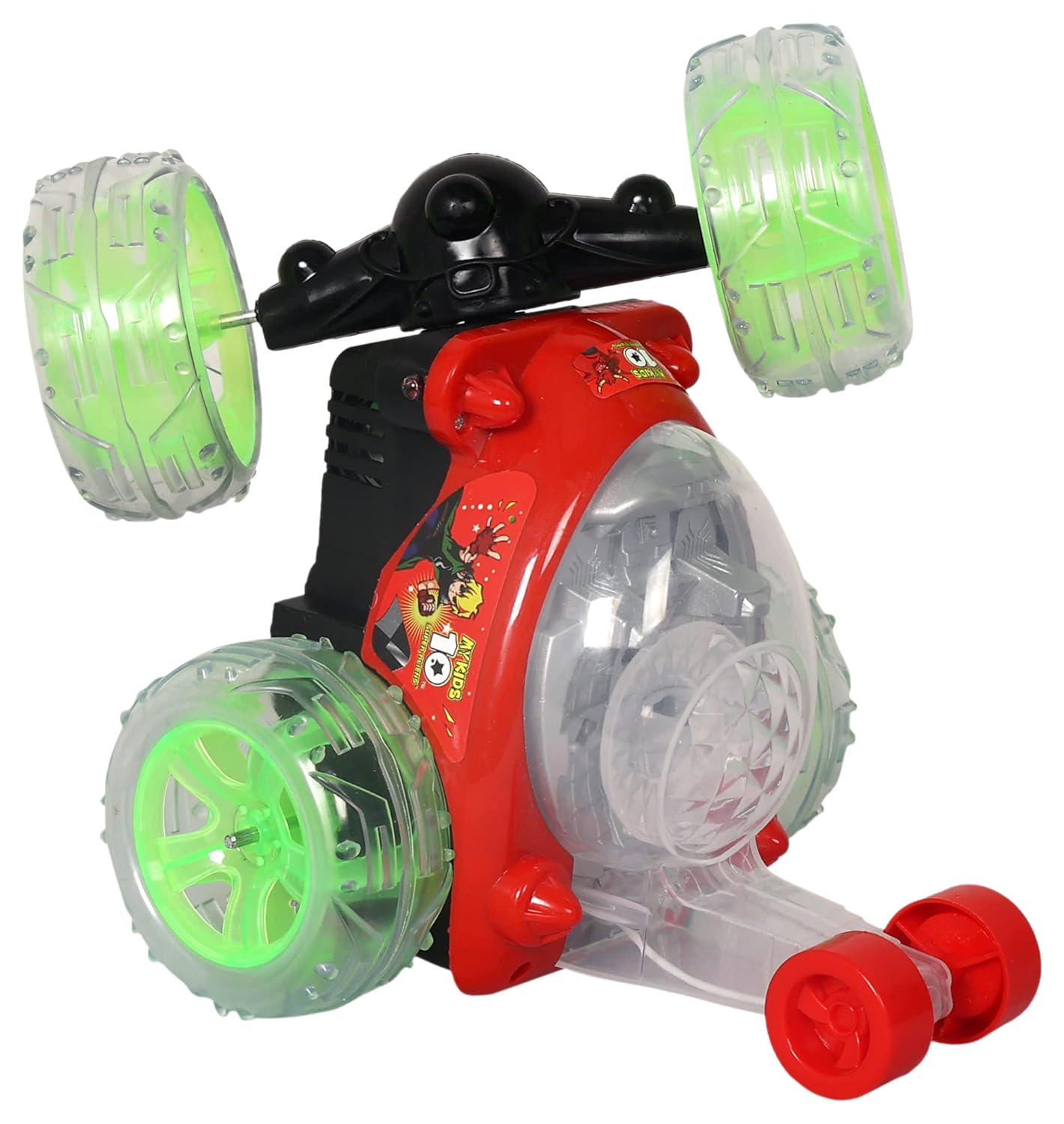Goyal's Remote Control Rechargable Acrobatic 360 Degree Twisting Stunt Car with Music & Lights for Kids 2 & Above - Multicolors