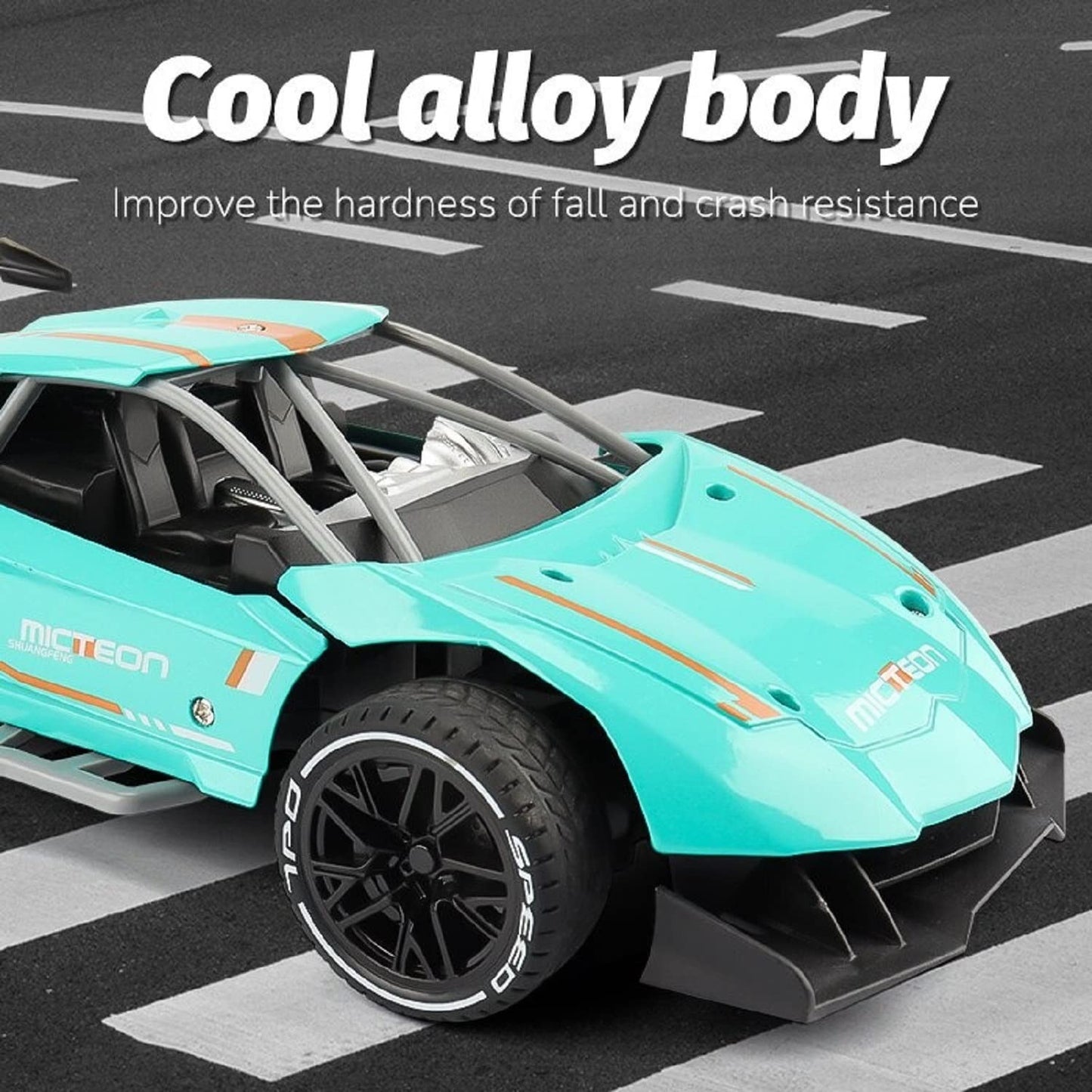 VGRASSP Cool Remote Control Sports Car High Speed Stunt RC Car Alloy Rechargeable Toy for Kids Racing Sport Toy Cars for Boys Girls- Off Road Vehicle, Black
