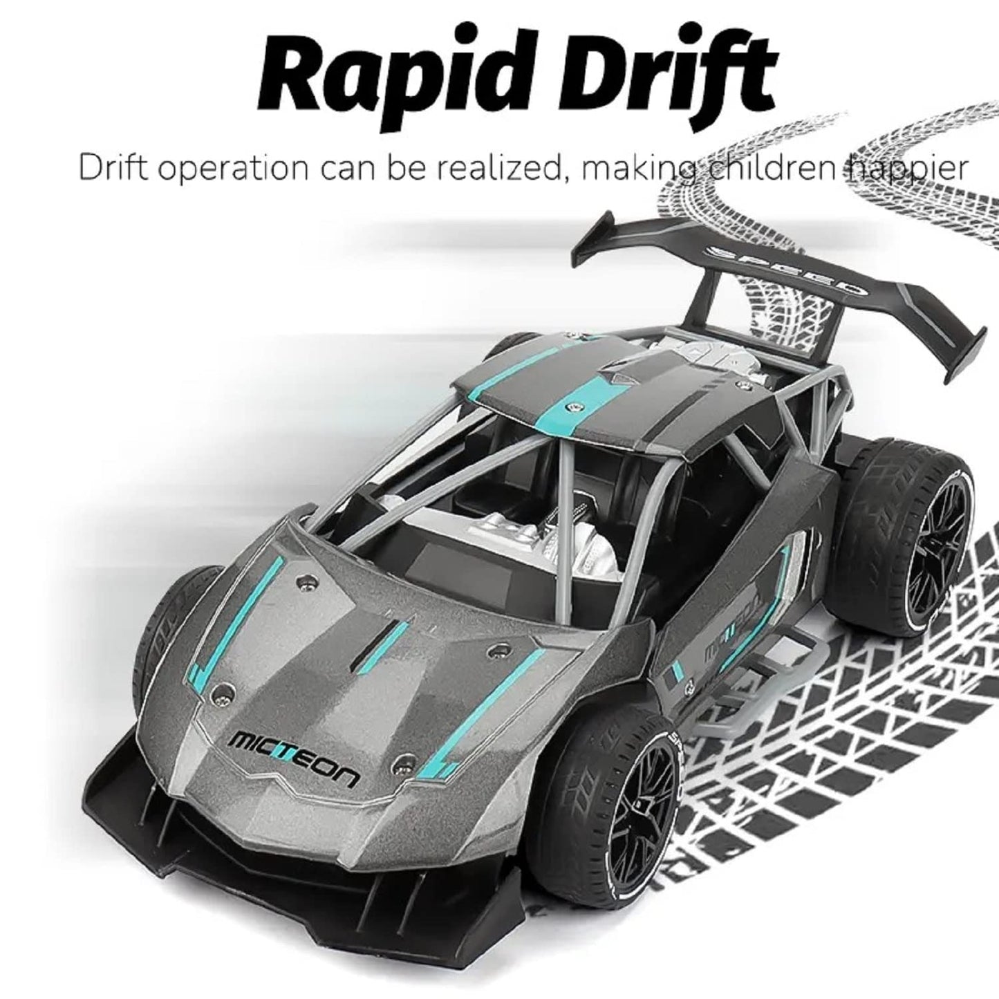 VGRASSP Cool Remote Control Sports Car High Speed Stunt RC Car Alloy Rechargeable Toy for Kids Racing Sport Toy Cars for Boys Girls- Off Road Vehicle, Black