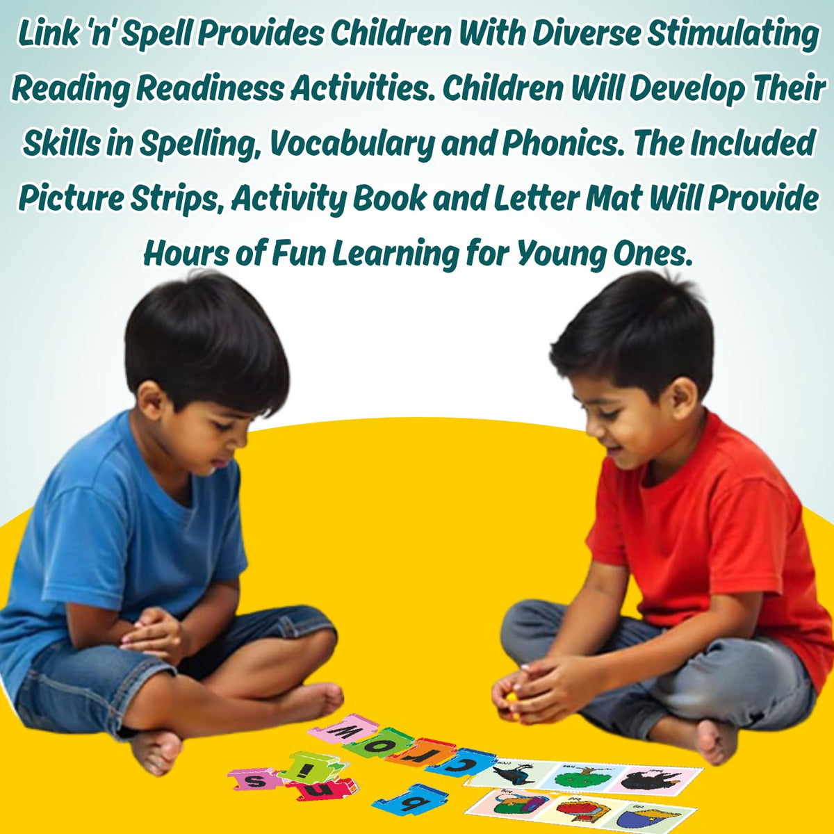 Creative’s Link ‘N’ Spell, Letter Identification & Sounds, Spelling Word Building for Kids, Vocabulary Phonics Game, Skills Development, Learning Educational, Sorting & Matching, Ages 5 Up
