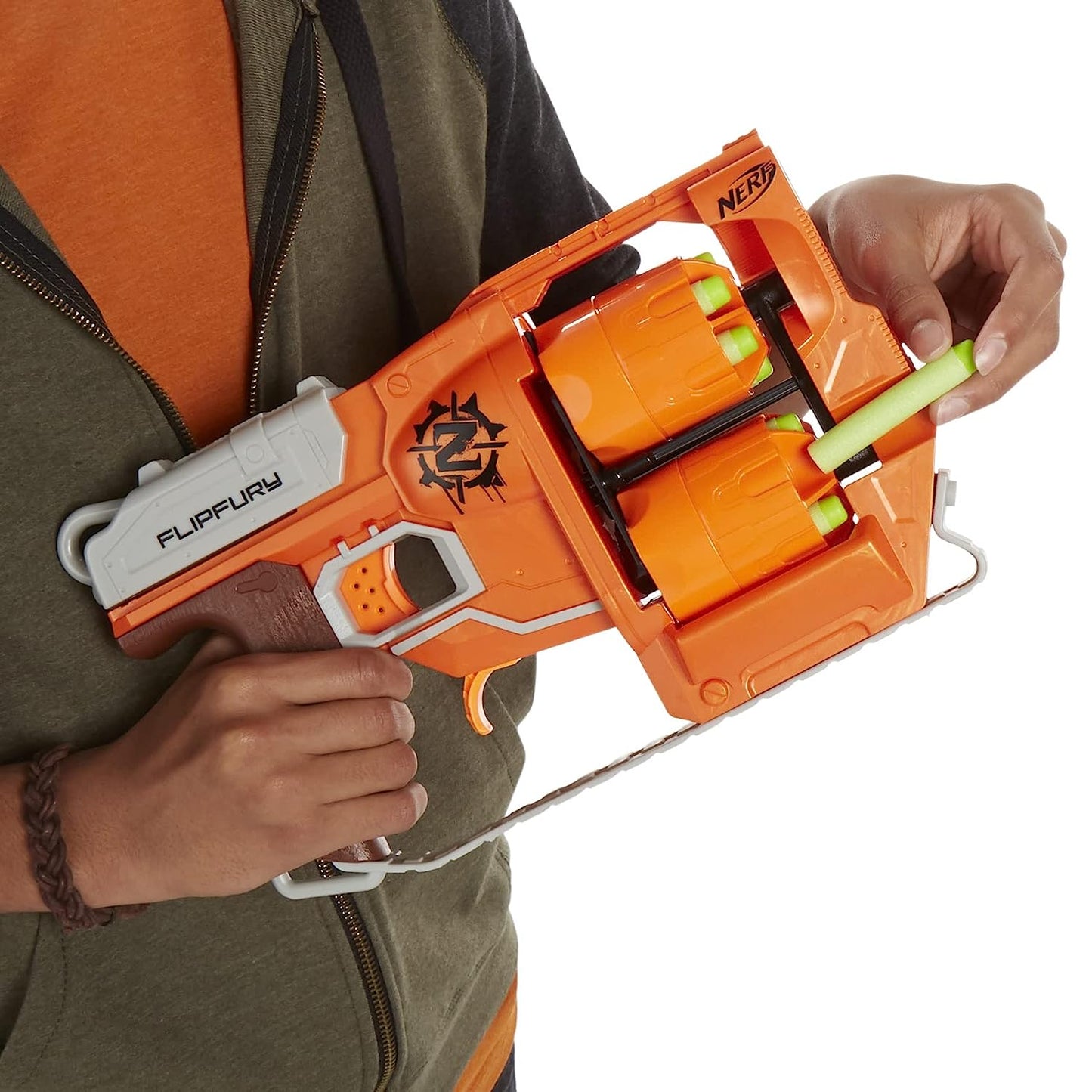 Nerf Zombie Strike FlipFury Blaster 2 Flipping 6-Dart Drums,12 Nerf Zombie Strike Darts - Toys for Kids, Teens & Adults, Outdoor Toys for Boys and Girls Ages 8+