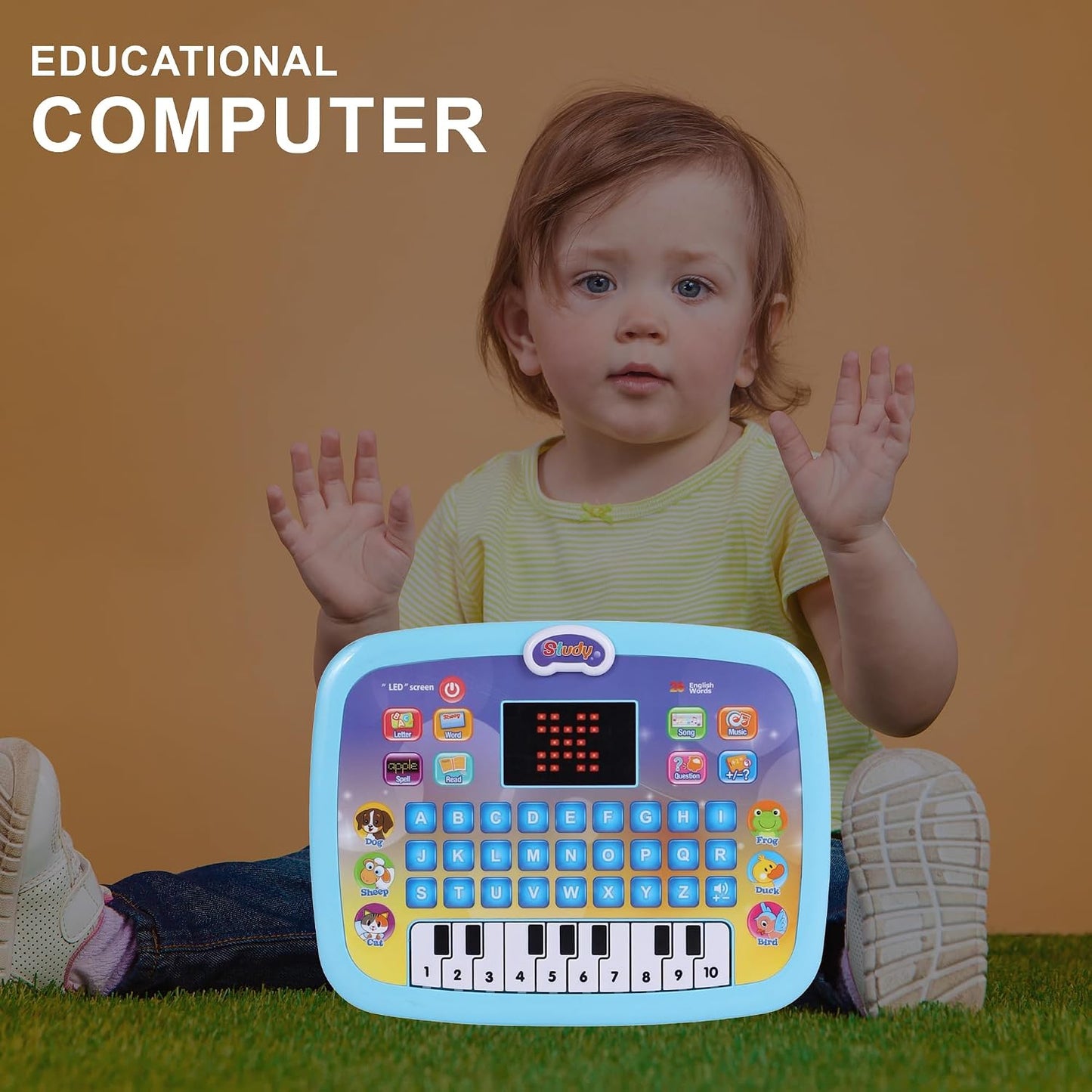 Kids Piano and Learning Laptop Toy with LED Screen
