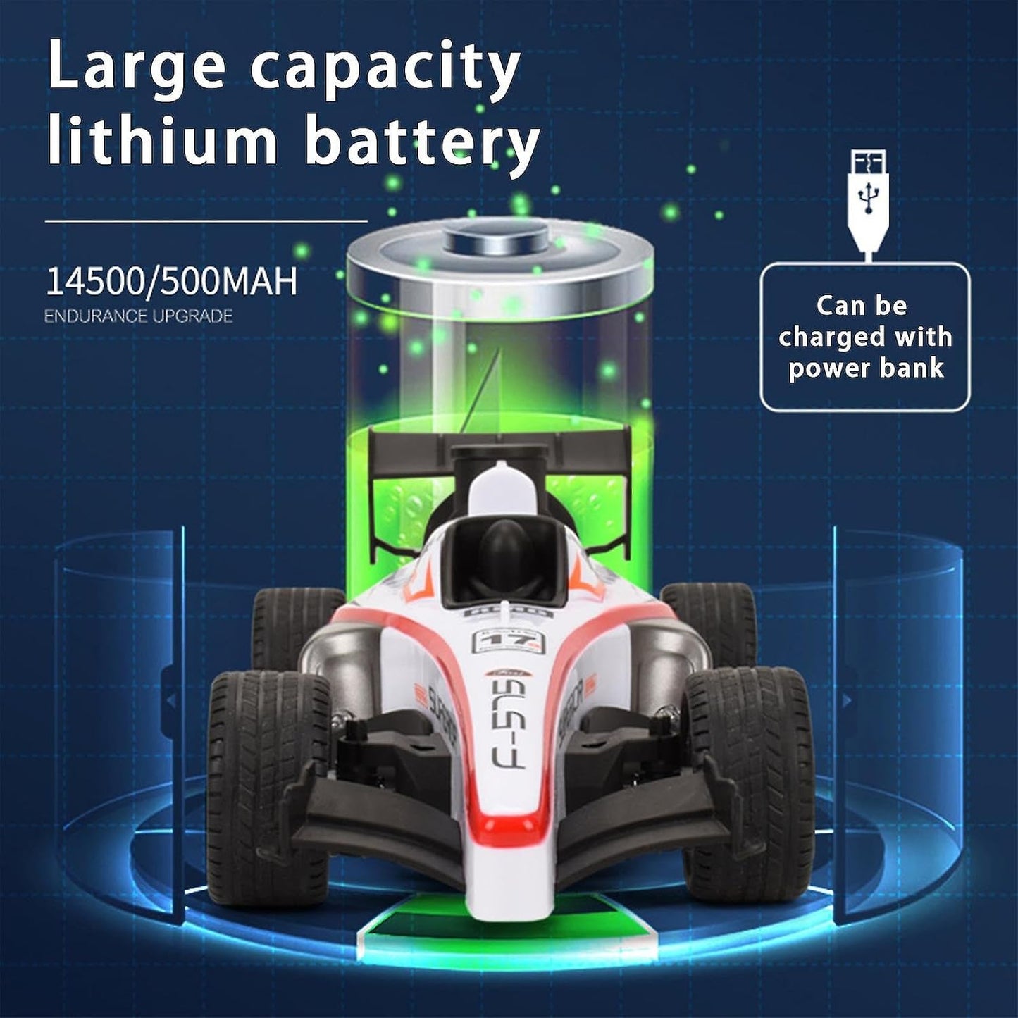 SUPER TOY 1:14 Scale Remote Control F1 Racing Car High Speed RC Booster Spray Formula 1 Car for Kids with Flash Light & Rechargeable Battery