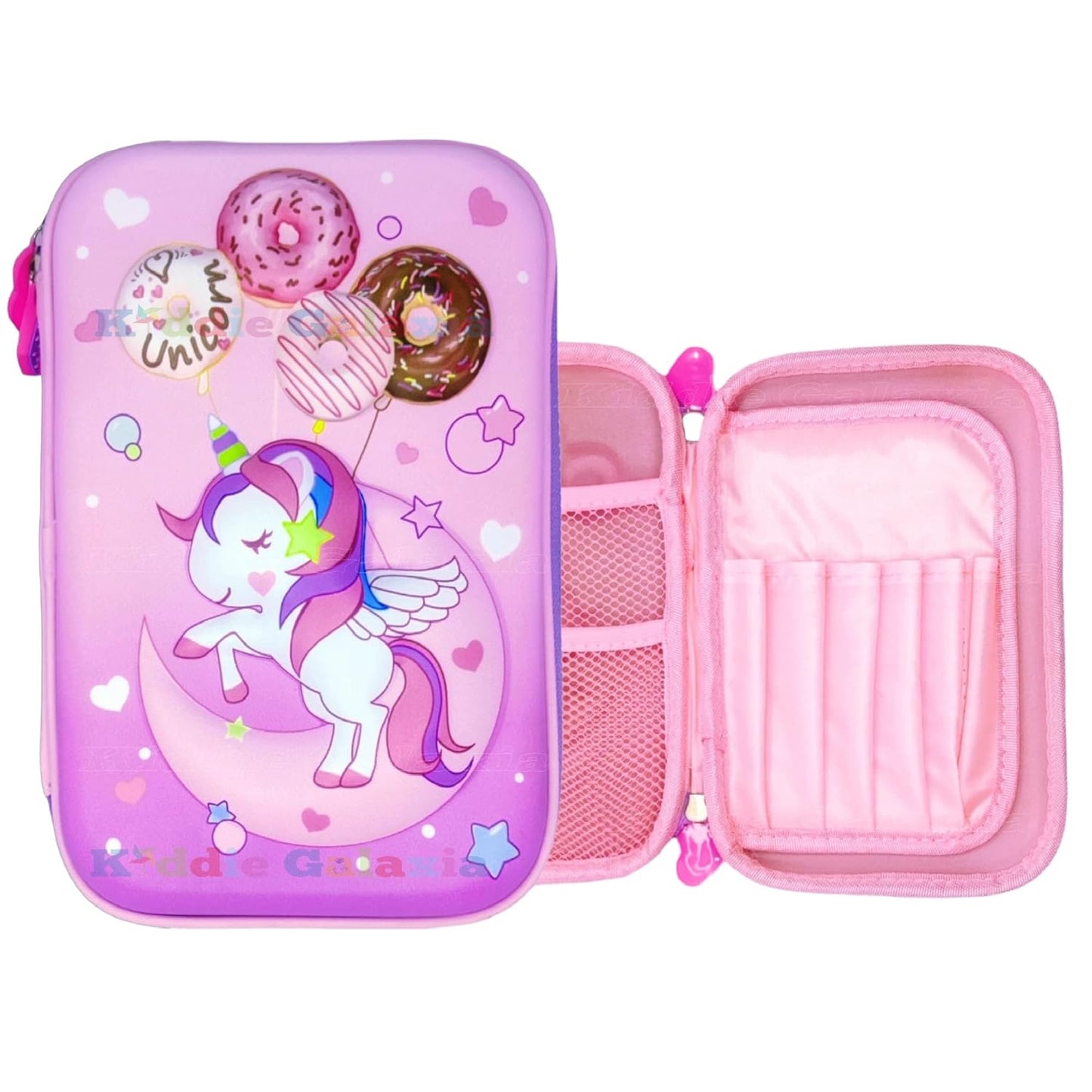 Kiddie Galaxia® Unicorn Pencil Case with Compartments 3D Cover School Supply for Students, Stationery Box,Unicorn Pencil Box New Kids Designer Cute Premium Stylish Multipurpose for Boys & Girls