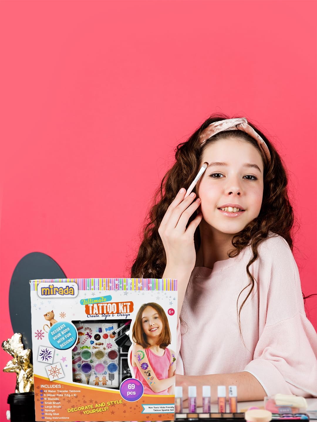 Mirada Ultimate Tattoo Party Kit - Create Style & Design | Cool Return/Birthday gifts for Girls/Kids