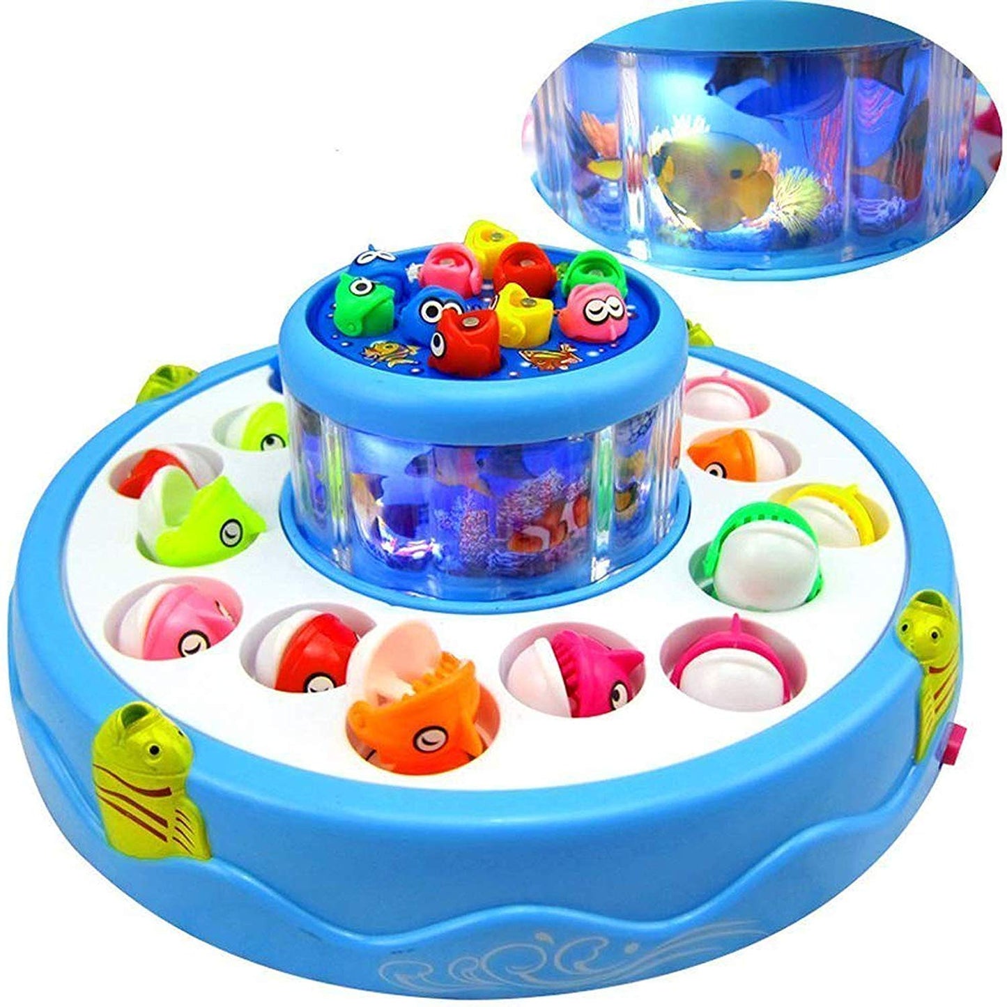 Toyshine Fish Catching Game Big with 26 Fishes and 4 Pods, Includes Music, Lights (Battery Included) - Multi-Color