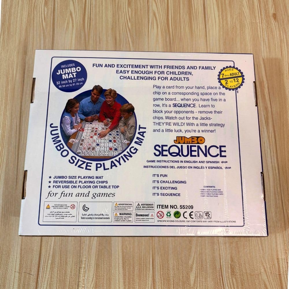 Jumbo Sequence Game Mat for Family Fun | 32x27 Inch | Ages 7+ | Perfect Game Night Activity