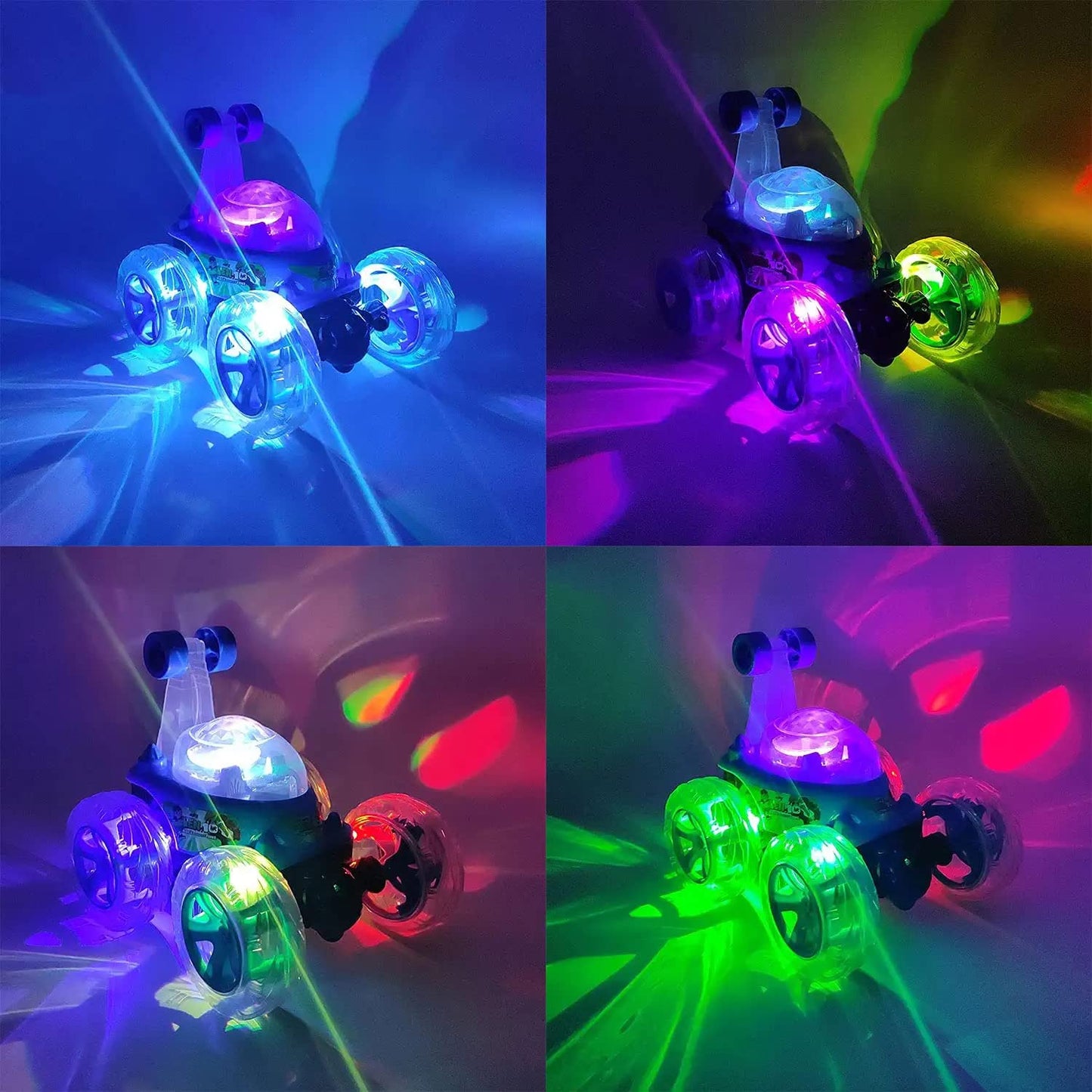 Goyal's Remote Control Rechargable Acrobatic 360 Degree Twisting Stunt Car with Music & Lights for Kids 2 & Above - Multicolors