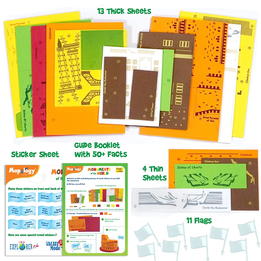Imagimake Mapology - Monuments of The World Educational Toy and Learning Aid - Puzzles for Kids for Age 5 Years+