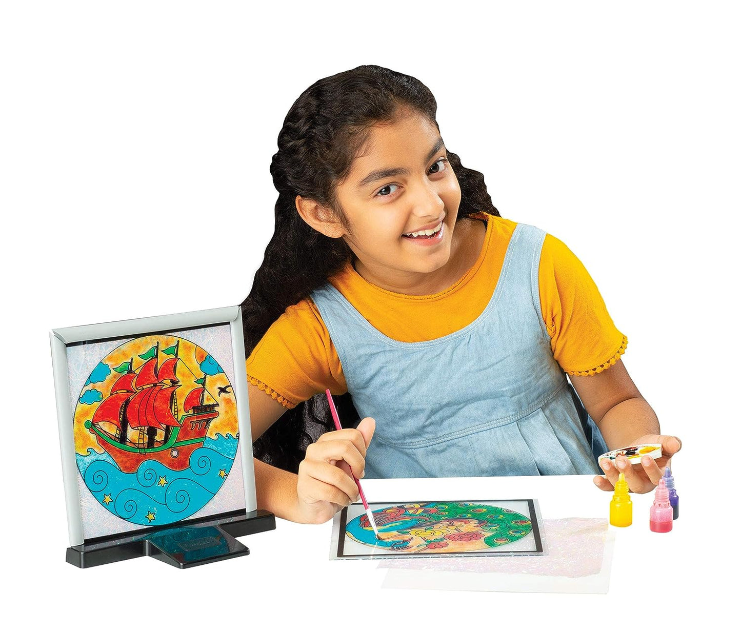 Funskool Glass Painting, Art and Craft Kit, Make Your Own Framed Glass Painting, 6 Years + (Multicolor, 25.5 X 36 X 6 Cm),for all age