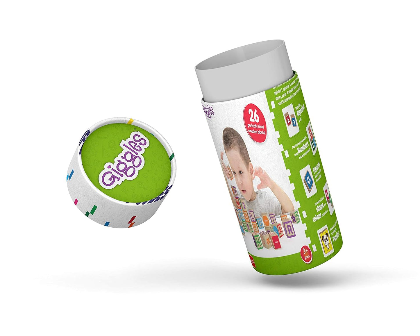 Giggles Funskool Info Cubes, Educational Learning Blocks with Alphabet, Numbers, Colors, Shapes & Picture Puzzle, Development Toy for Kids, Preschool Activity Set, Gift Set for Kid, Ages 3+ Years