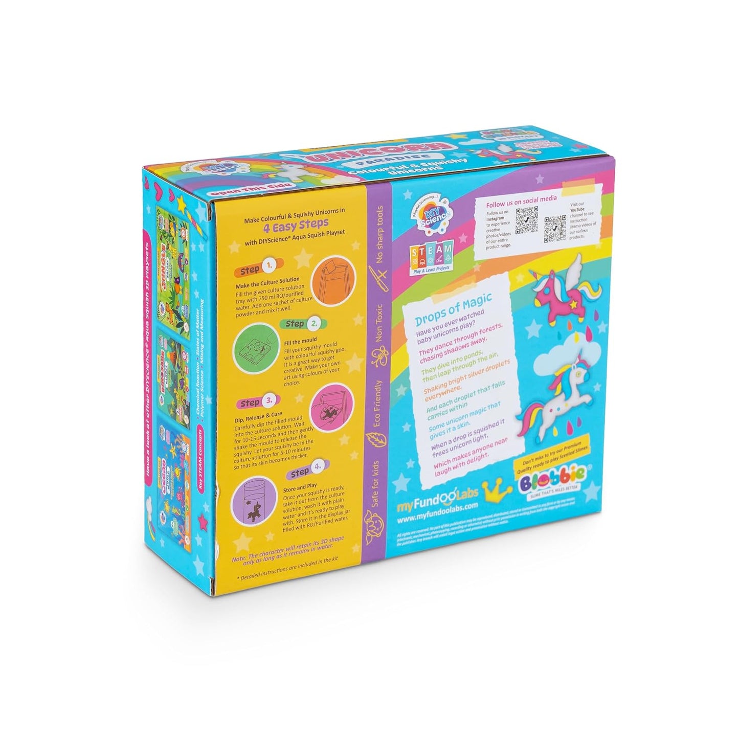 Aqua Squish Kit | Make 3D Colourful and Soft Squishy | Magic Water Elf Gel Toys for Girls and Boys (Unicorn Paradise)