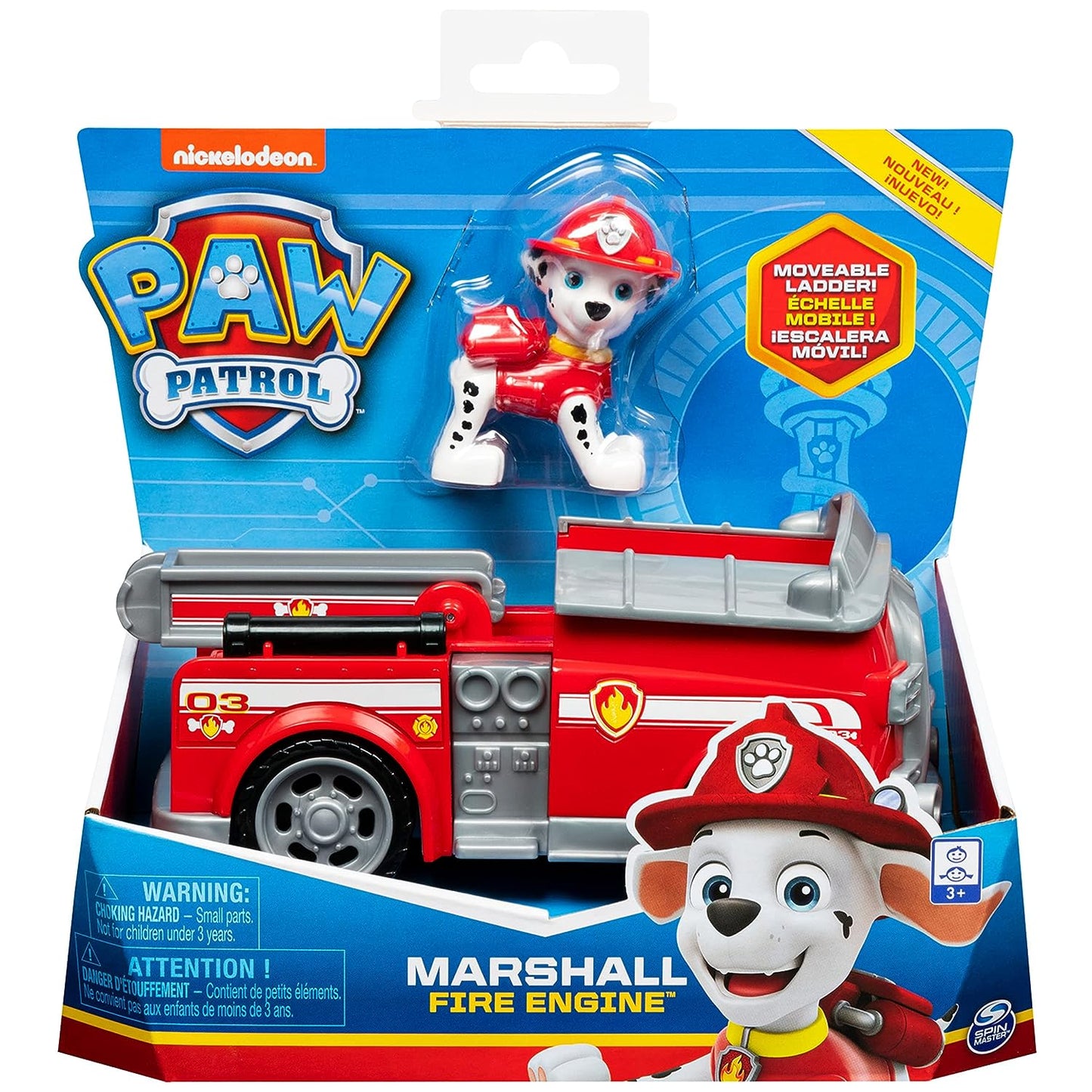 Paw Patrol, Marshall Fire Engine Vehicle with Collectible Figure, for Kids Aged 3 and Up, Multicolor, (6061798)