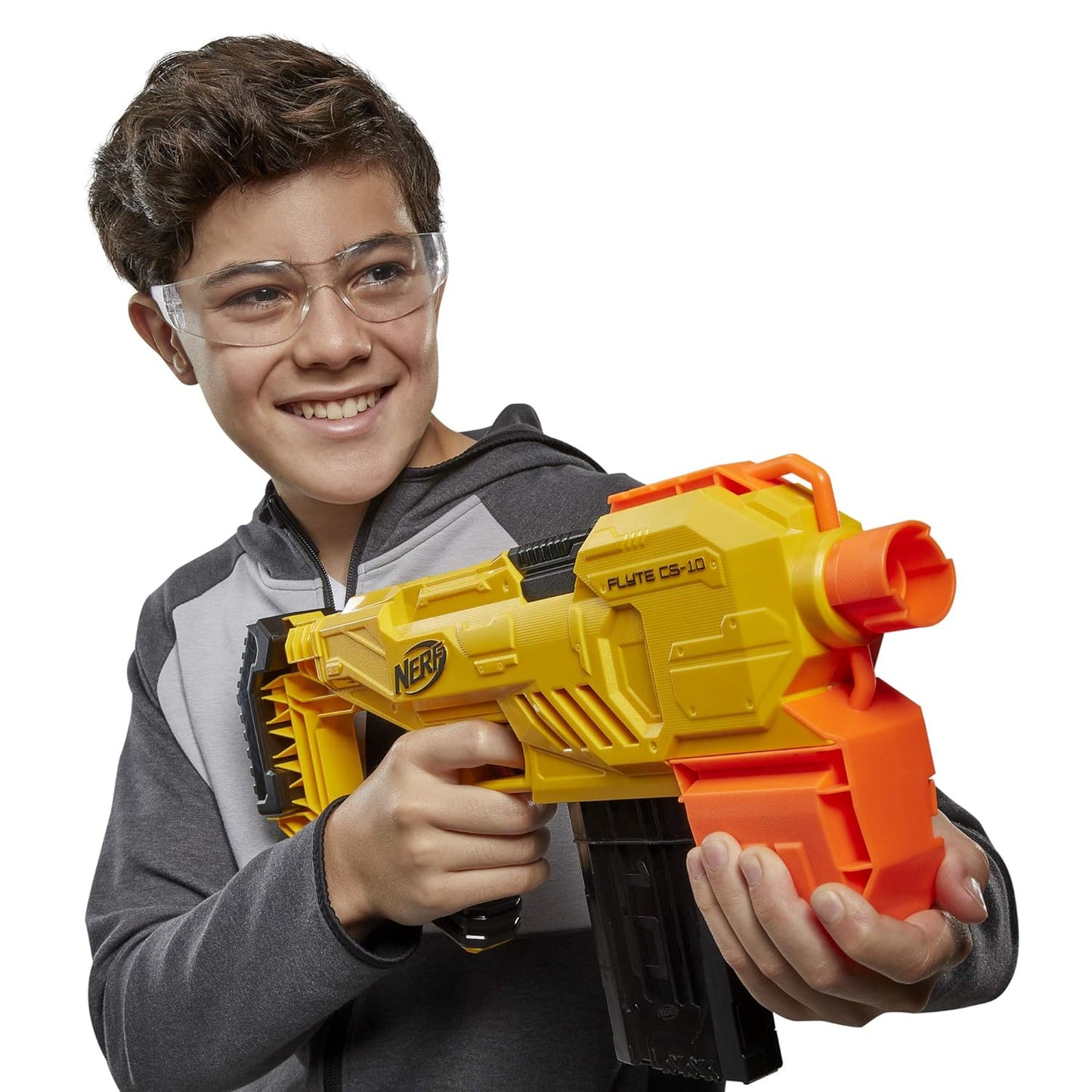 Nerf Alpha Strike Flyte Cs-10 Motorized Blaster, 10-Dart Clip-Fed Blasting, 20 Official Nerf Darts, Toys for Kids, Teens & Adults, Outdoor Toys, Toys for Boys and Girls Ages 8 Years Old and Up