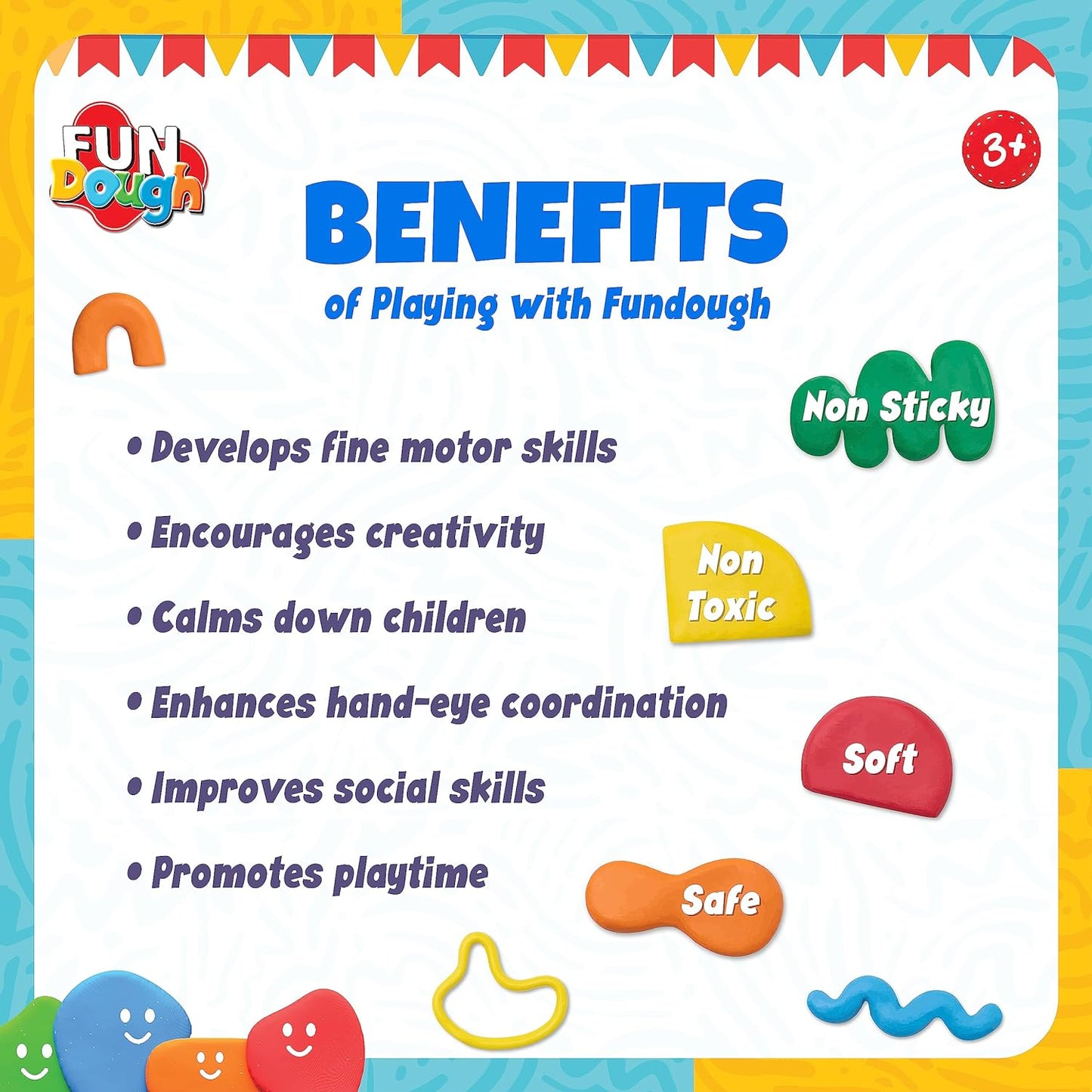 Fundough Funskool Playset Ice Cream Shop, Make ice-Cream with Colourful Fun Dough, molds and extruder, Multicolour, Dough, Toy, Shaping, Sculpting, 3 Years
