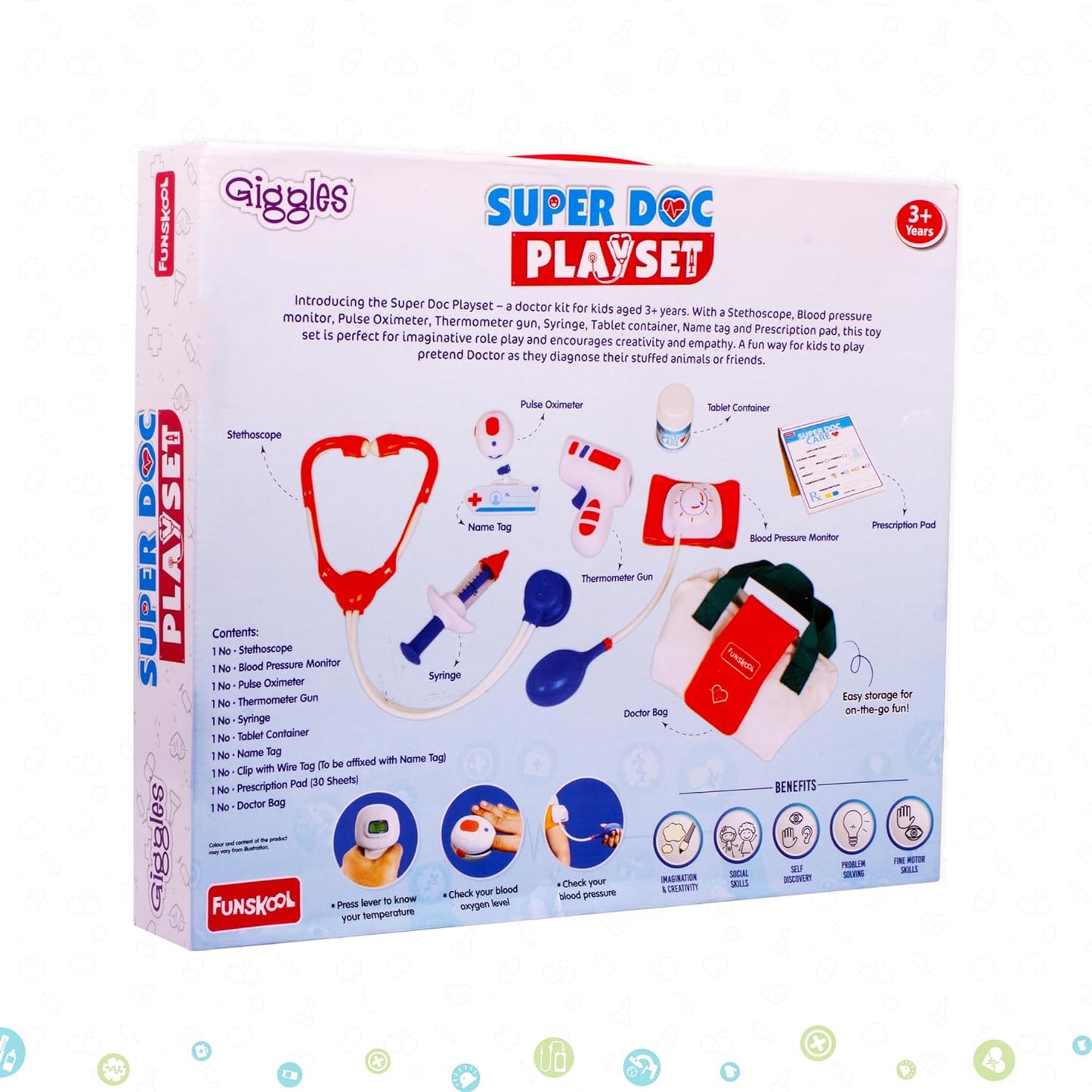 Funskool Super Doctor Playset Toy – Kids Pretend Play Toys for 3+ Kids Girls, Boys Role Play Toys for Kids – Multicolor
