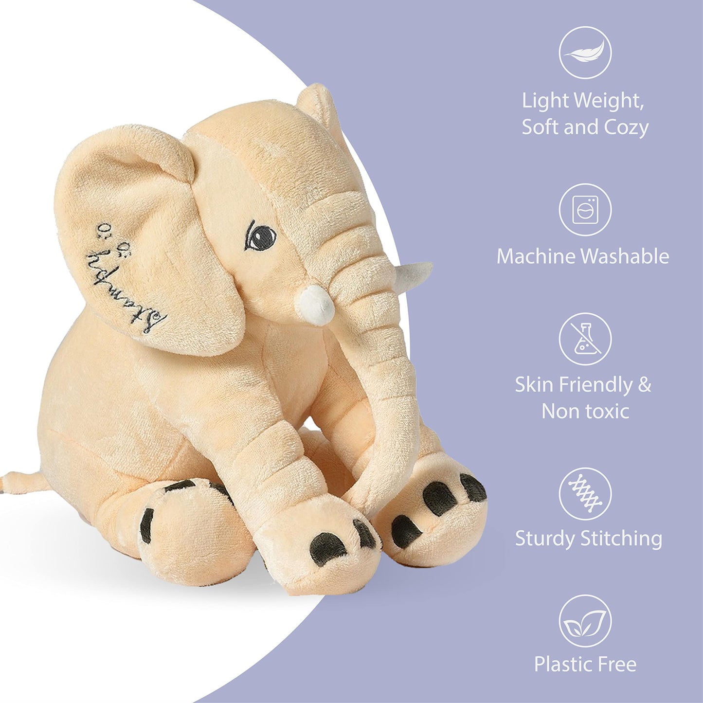 Mi Arcus Elephant Soft Toys for Girls Boys Kids Teddy and Bunny for Baby, Animal Stuffed Plush Toy 50 cm