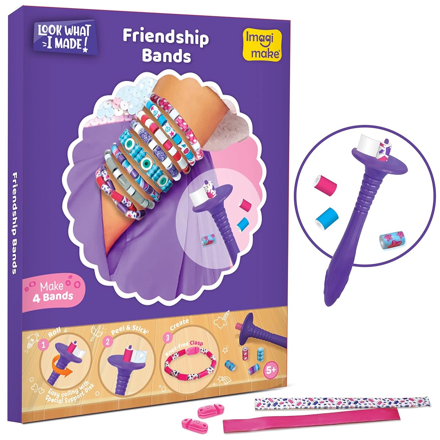 Imagimake 3-in-1 Awesome Craft Kit - Kids Arts and Crafts - Arts and Crafts for Kids Ages 6-8 - Air Dry Clay, Paper Quilling Kit, Stamp for Kids - Gifts for 5, 6, 7, 8 Year Old Girls( Multi)