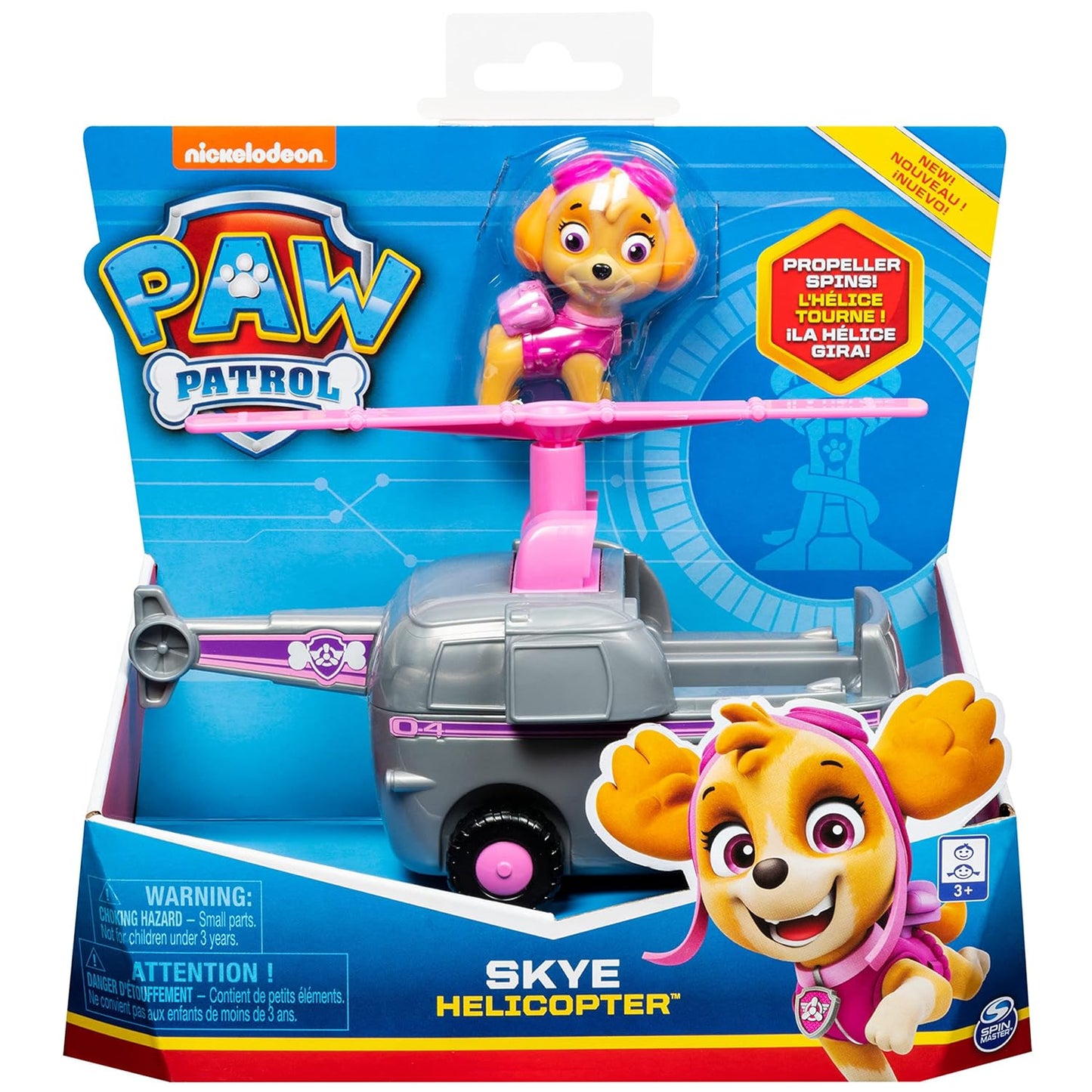 Paw Patrol, Skye Helicopter Vehicle with Collectible Figure, for Kids Aged 3 and Up, Multicolor, (6061800)
