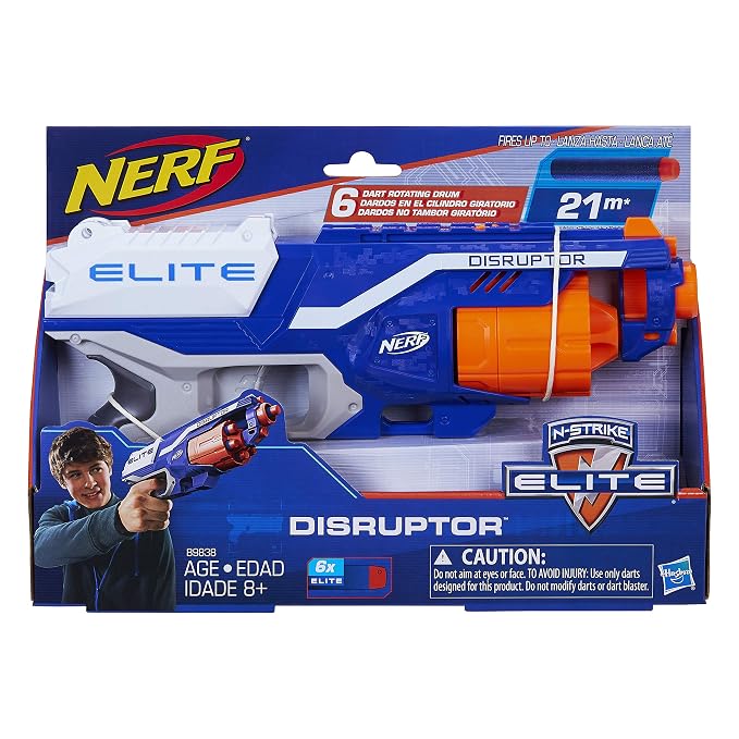 Nerf Elite 2.0 Phoenix Cs-6 Motorized Blaster&Disruptor Elite Toy Blaster 6-Dart Rotating Drum,Slam Fire,Includes 6 Official Nerf Elite Darts,Toys for Kids,Teens,Adults,Boys and Girls, Assorted