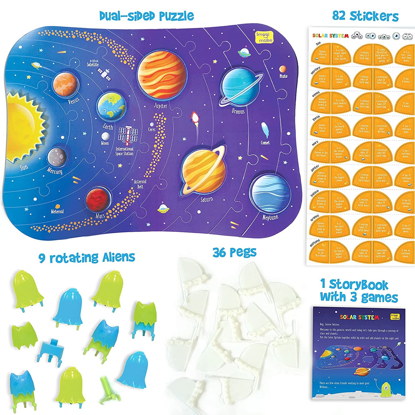 Imagimake Mapology Solar System Puzzle - Learning Aid and Educational Toy - for Kids Age 4 and Above (Solar System)