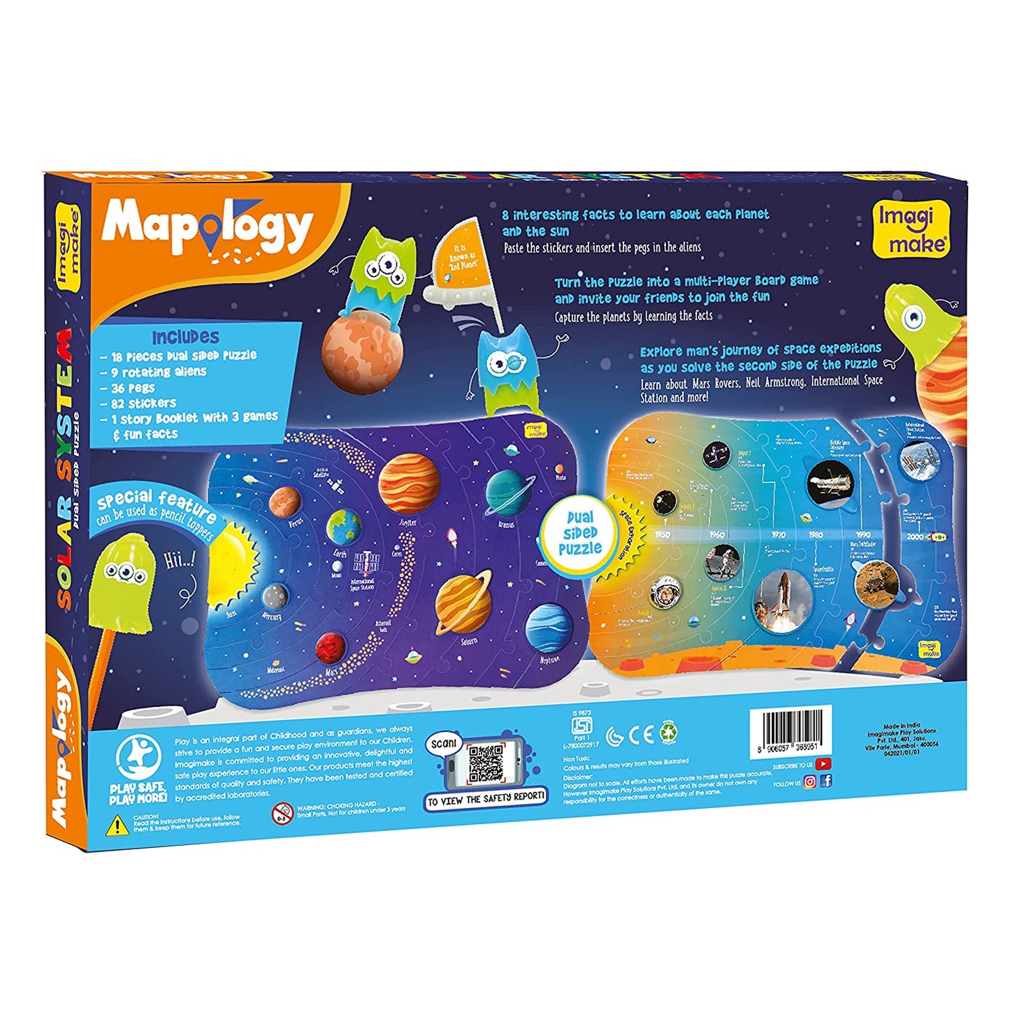 Imagimake Mapology Solar System Puzzle - Learning Aid and Educational Toy - for Kids Age 4 and Above (Solar System)
