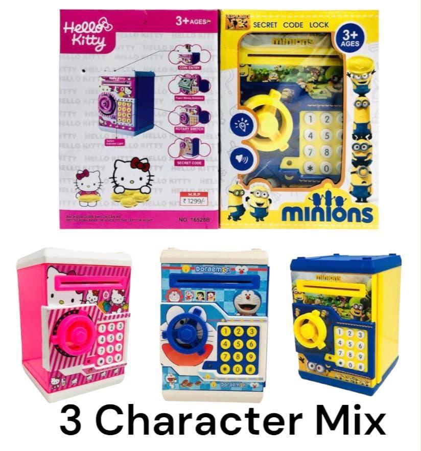 Kids Secret Code Lock Cash Box Toy โ Character Mix