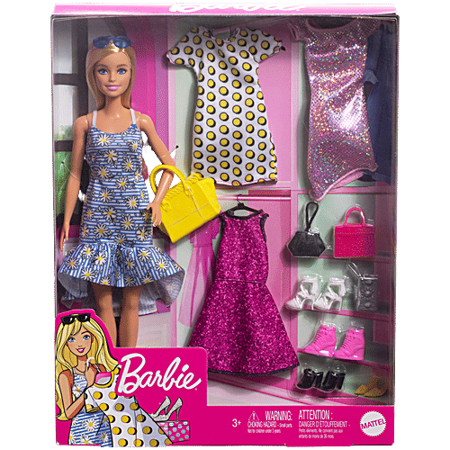 Barbie® Doll with Clothes and Accessories for 4 Complete Outfits, Gift for 3 to 8 Year Olds