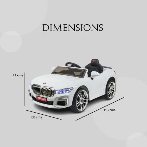 Mekashi Multi-Functional Battery Operated Ride on Car with Inbuilt Sound for Kids (Pack of 1, White)