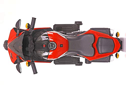 SRECAP R1 Sports Ride on Bike for Kids with 12V Battery Operated/Music System/Working Lights/Training Wheels Red