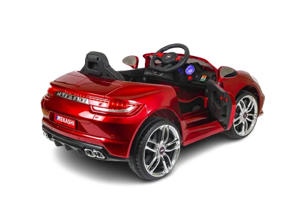 Mekashi Multi-Functional Battery Operated Ride on Car with Inbuilt Lights for Kids (Pack of 1, Red Metallic Painted)