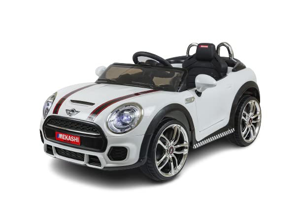 Mekashi Battery Operated Multi-Functional Ride on Car with Inbuilt Music System for Kids (Pack of 1, White)