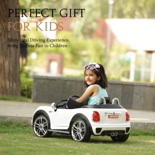 Mekashi Multi-Functional Battery Operated Ride on Car with Inbuilt Sound for Kids (Pack of 1, White)