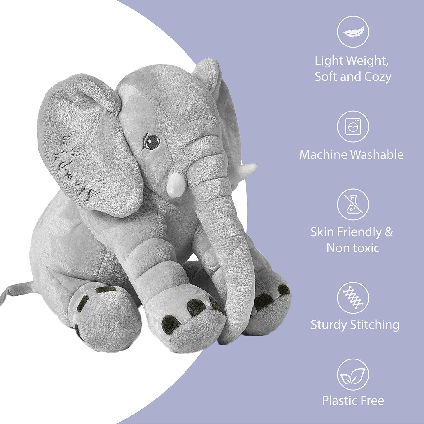Mi Arcus Elephant Soft Toys for Girls Boys Kids Teddy and Bunny for Baby, Animal Stuffed Plush Toy 50 cm