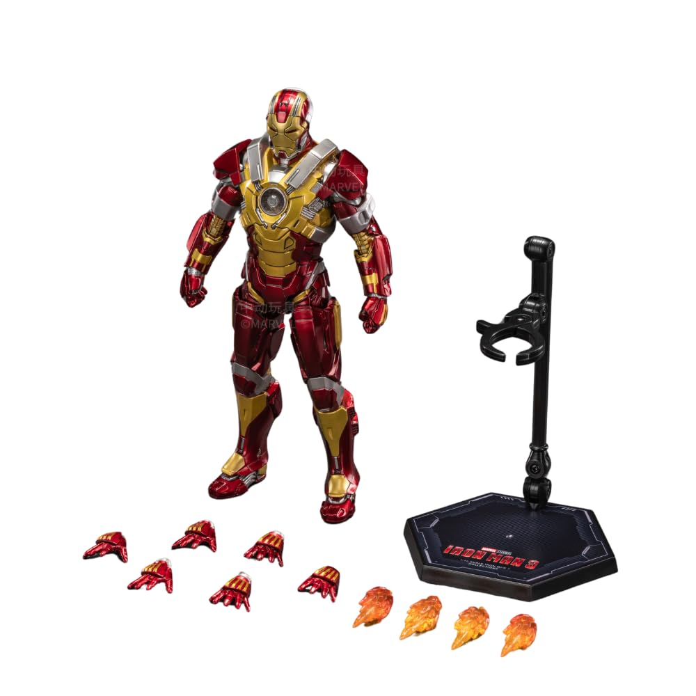 ZD Toys एक्शन फिगर - 7 इंच आयरन मैन मार्क 17 हार्टब्रेकर आर्मर, 1/10 स्केल, इंटरचेंजेबल हैंड्स, ब्लास्ट इफेक्ट्स, डिस्प्ले स्टैंड और टिकाऊ PVC बिल्ड, आदर्श गिफ्ट, उम्र 15+ साल