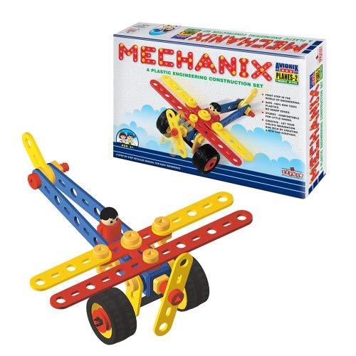 Mechanix Planes-2, Plastic Series, 81 Pieces In The Game, Can Make 7 Different Models, Made In India Game, For 3+ Years Of Kids - Multicolor