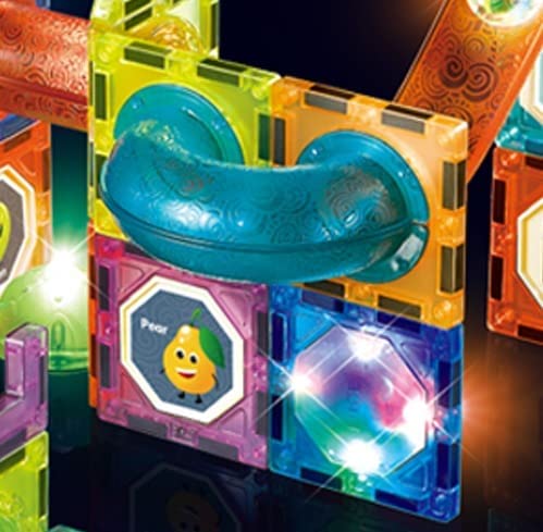 34 piece Light Magnetic Tiles- Building Blocks for Kids 3D STEAM Educational Toys, Magnetic Marble Run/Toys for Kids Age 3 +Year Old Boys Girls Creative Gift (34 Pcs Magnetic Tiles)